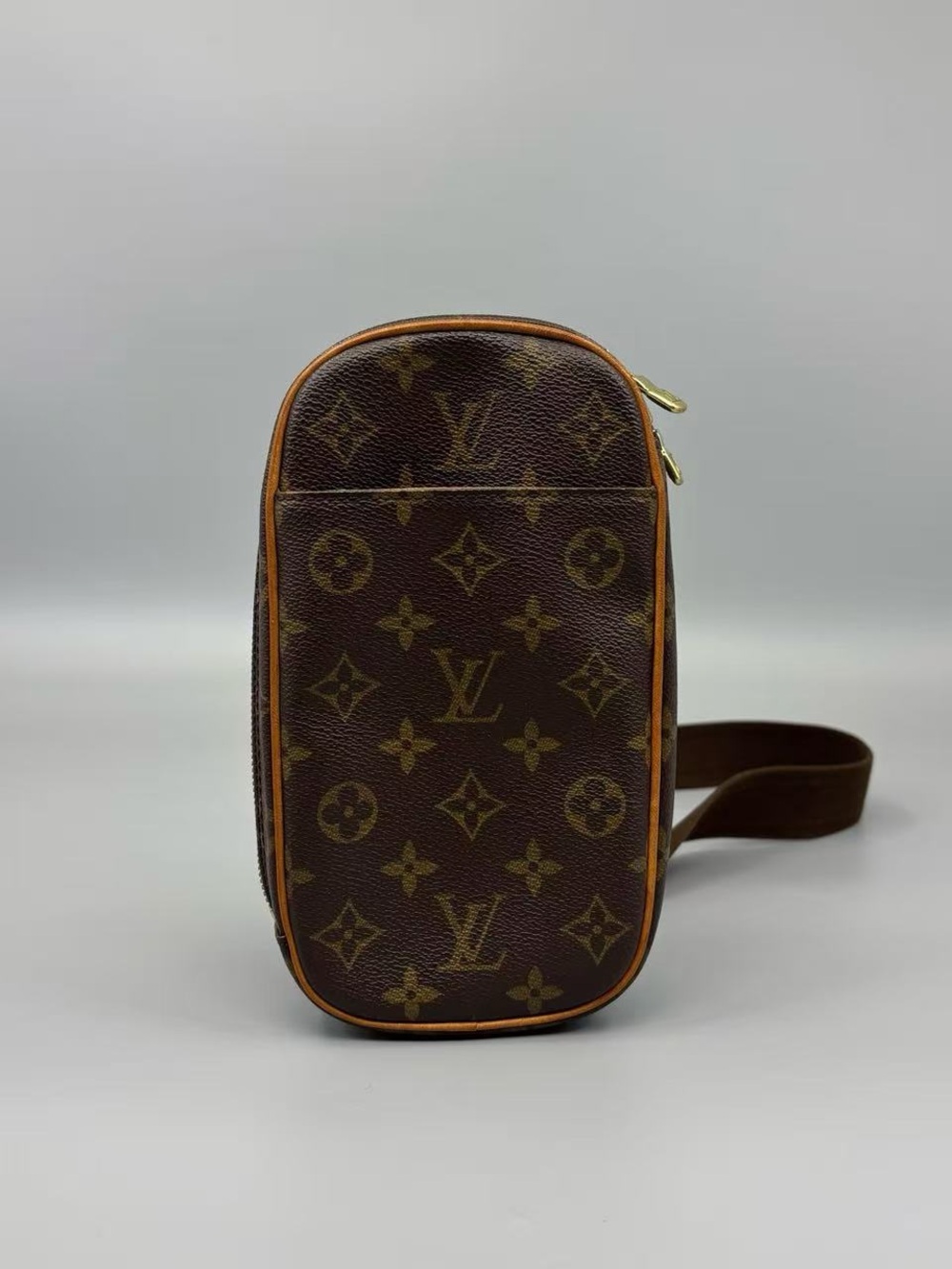 Louis Vuitton Brown Monogram Belt Bag with Tan Trim